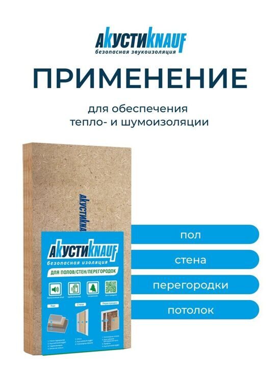 Плита строительная МДВП KNAUF Акустик 1250х600х12 240 кг/м3 8 шт